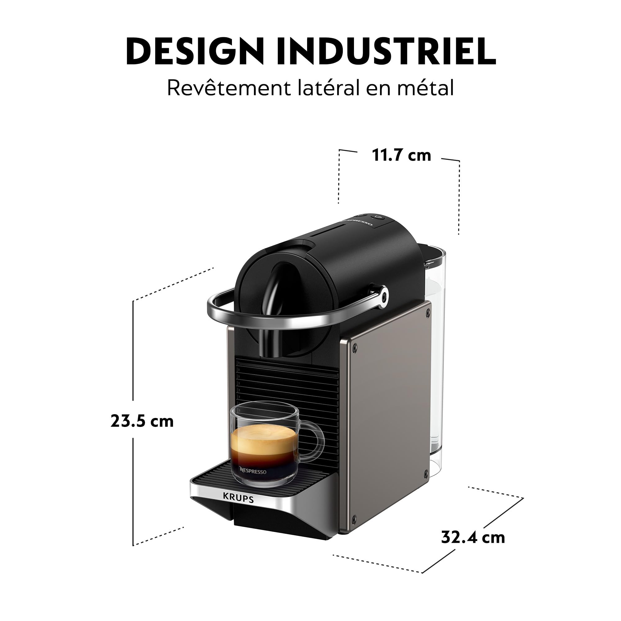 Pravell Pixie Titane – Machine à Café Capsule Métal Design