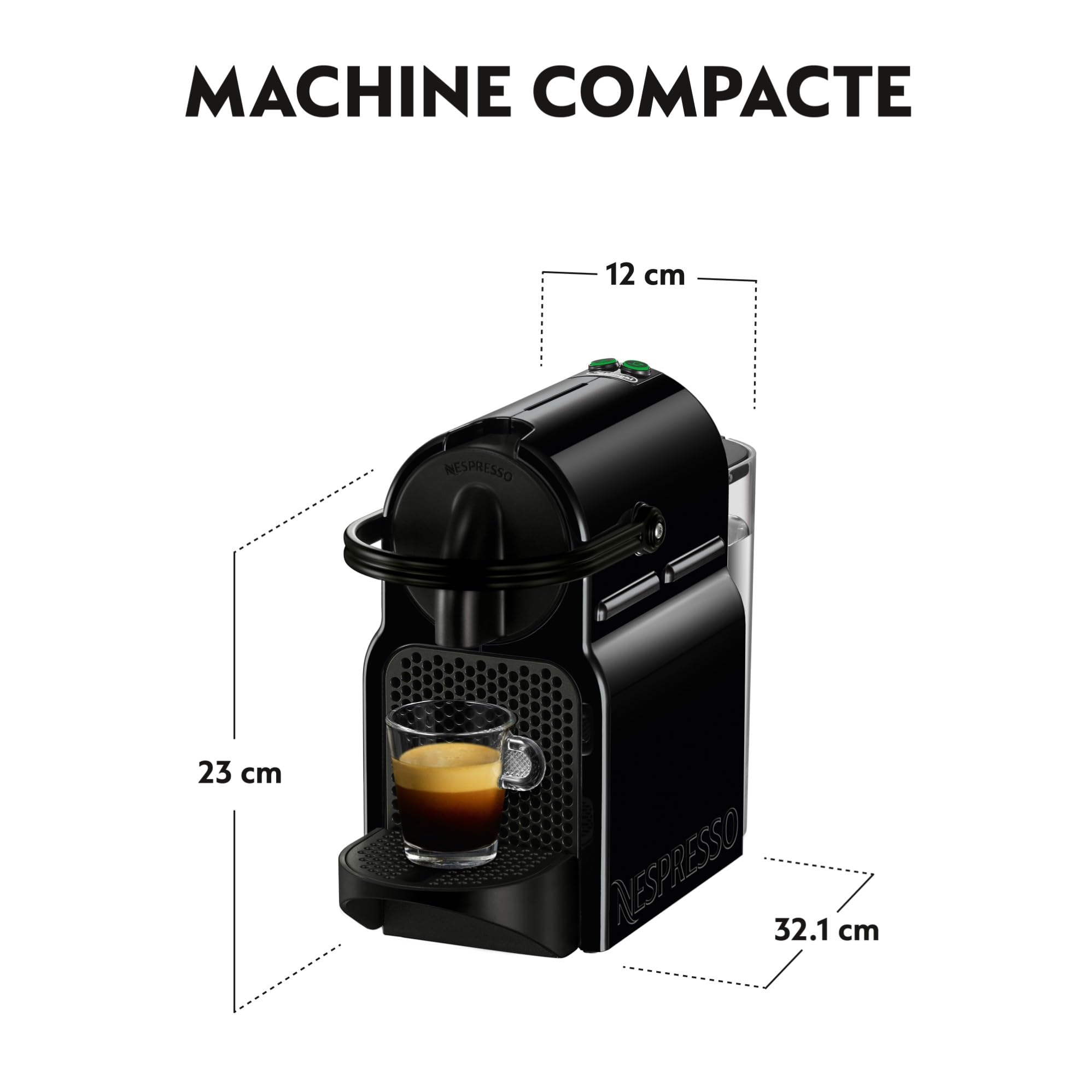 Pravell Inissia Noire – Cafetière Automatique à Capsules Individuelles