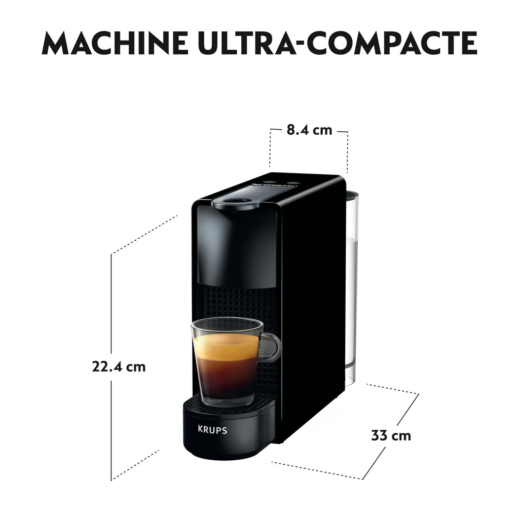 Pravell Essenza Mini Noire – Cafetière à Capsules Design Élégant